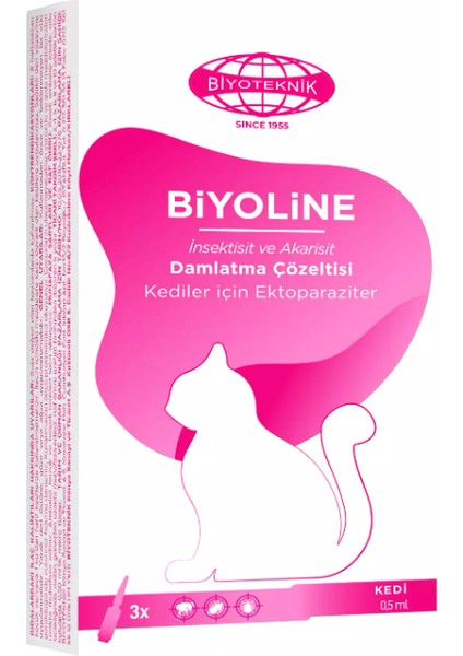 Biyoline Kedi Dlş Parazit Damla 0,5ml*3 Pipet