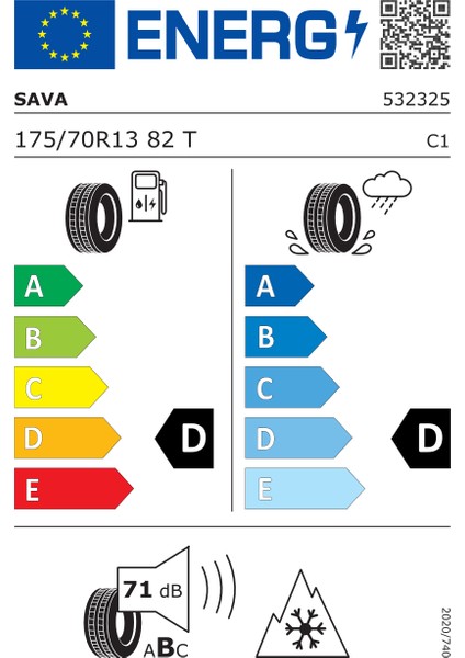 175/70 R13 82T Adapto M+S 4 Mevsim Lastiği (Üretim Yılı: 2024)