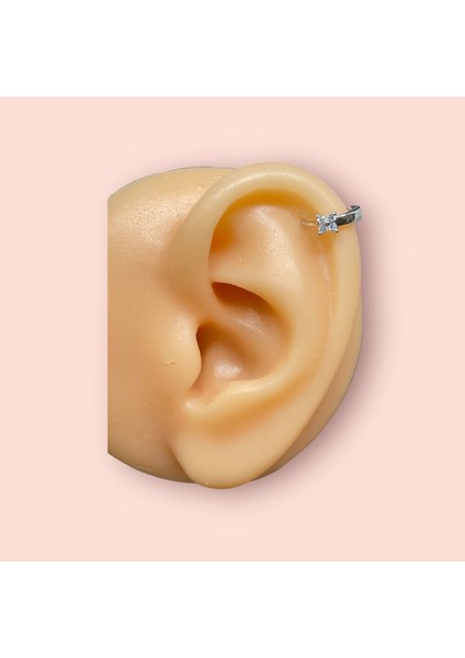 Cerrahi Çelik Tam Tur Taşlı Silver Tragus Helix Uyumlu Piercing modelleri