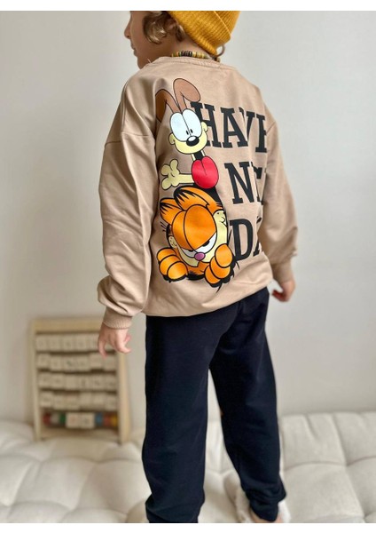 Erkek Çocuk Garfield Baskılı 3 Iplik Alt Üst Takım fiyatları