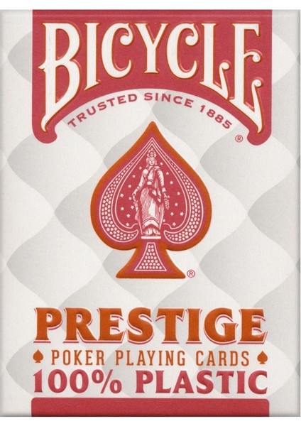 Bicycle® Prestige Rider Back 100% Plastik Jumbo Endeks Oyun Kartları, Kırmızı