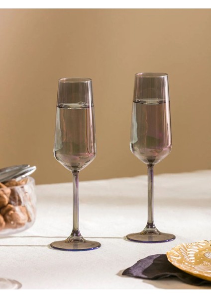 Lcw Home Gri Cam Ayaklı Su Bardağı Seti 2'li 195 ml