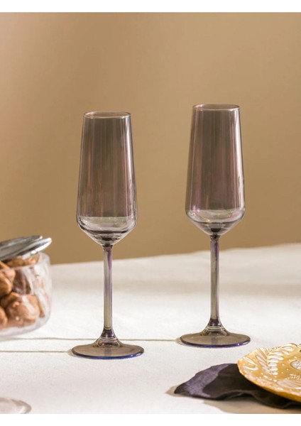 Lcw Home Gri Cam Ayaklı Su Bardağı Seti 2'li 195 ml