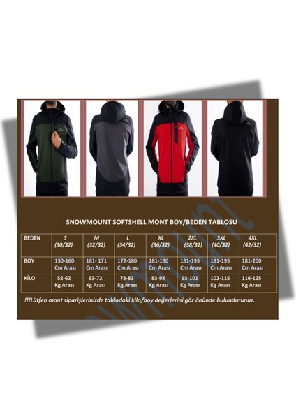 Siyah Renk Trail Softshell Rüzgar Su Geçirmez Kapüşonlu Ceket Mont