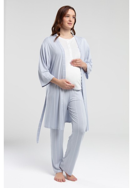 Kadın Beyaz Lohusa 3lü Takım