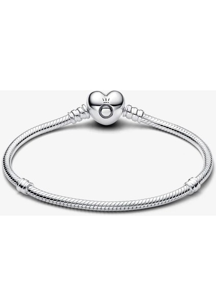Kalp Klipsli Gümüş Bileklik