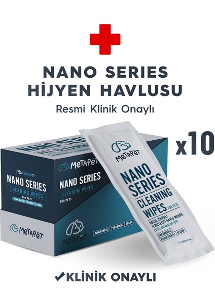 Nano Series Büyük Bakım Havlusu, Köpek Göz Kulak Ağız Temizleme, 10 Adet