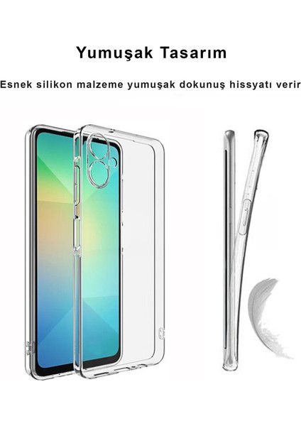 Samsung Galaxy A06 Kılıf Şeffaf Kamera Korumalı Esnek Yumuşak Silikon