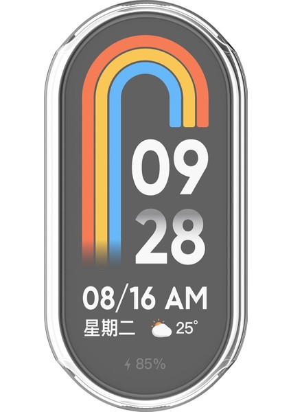 Xiaomi Mi Band 8 Mi Band 9 Uyumlu Şeffaf Silikon Kasa ve Ekran Koruyucu