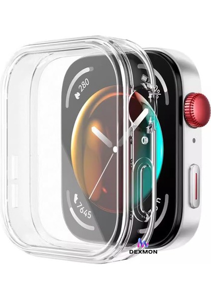Huawei Watch Fit 3 Uyumlu Şeffaf Silikon Kasa ve Ekran Koruyucu