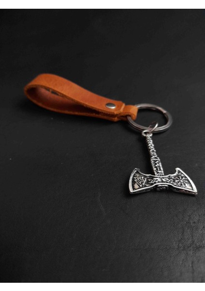 VALKNUT BALTA FİGÜRLÜ 4 Renk Seçenekli Hakiki Deri Anahtarlık