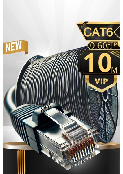 M108XF 10 Metre Internet Kablosu/ftp 0,60MM Cat6 23AWG/İKI Kat Korumalı/ethernet Kablosu 10 Metre/iç Dış Mekan Uyumlu/high Performance Cable
