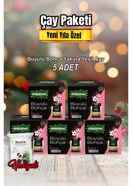 Sakura Yeşil Çay 10'lu x 5 ve Rosıe Pamuk