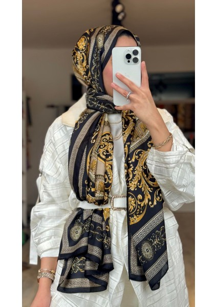 Vual Ipek Şal Siyah Gold