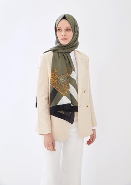 Medine Ipeği Şal Barok Desen Haki Yeşil fiyatları