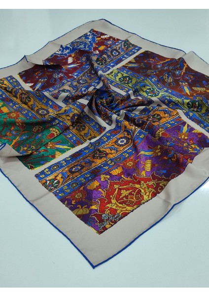 Silkhome Kilim Desen Tivil Eşarp Taş Mor