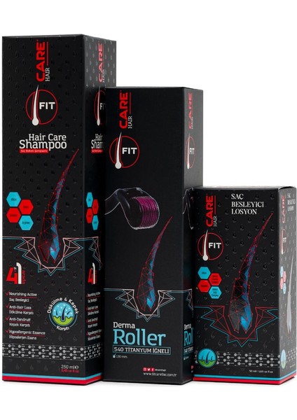 Losyon Şampuan Dermaroller Set
