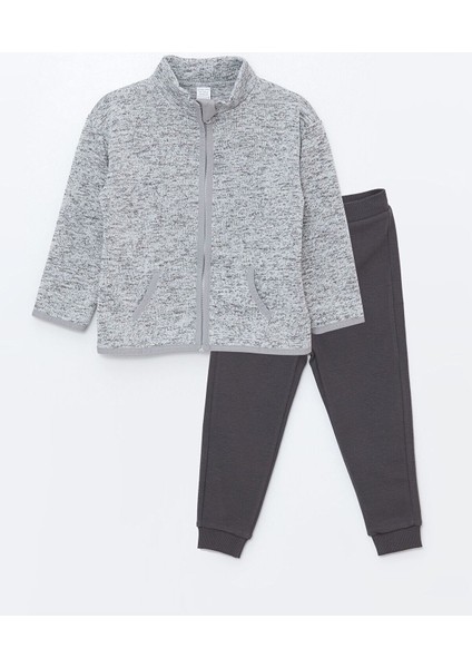 Lcwk Dik Yaka Erkek Bebek Hırka ve Pantolon 2'li Takım