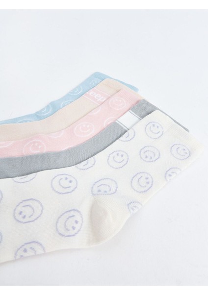 Lcwk Desenli Kadın Soket Çorap 5'li Paket modelleri