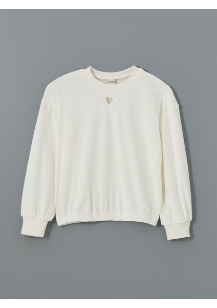 Lcwk Bisiklet Yaka Kadife Kız Çocuk Sweatshirt