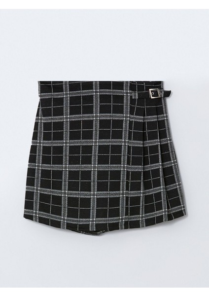 Lcwk Beli Lastikli Ekose Kız Çocuk Şort Etek