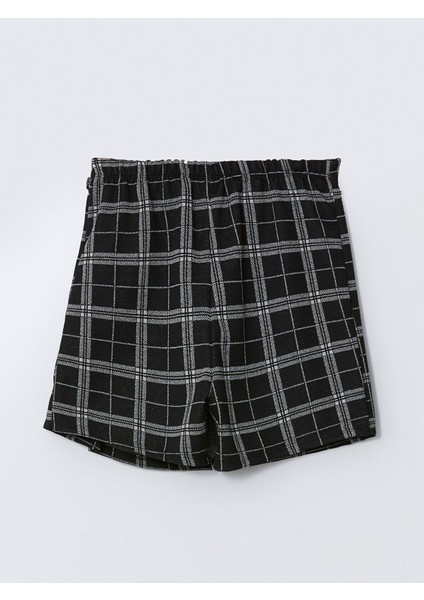 Lcwk Beli Lastikli Ekose Kız Çocuk Şort Etek modelleri