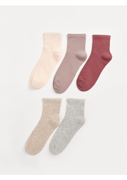 Lcwk Kadın Düz Soket Çorap 5'li Paket