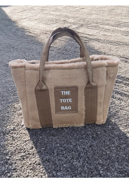 Açık Kahve - The Tote Bag Tek Göz Geniş Iç Hacimli Kalın Askılık Kol Çanta , Çapraz Çanta