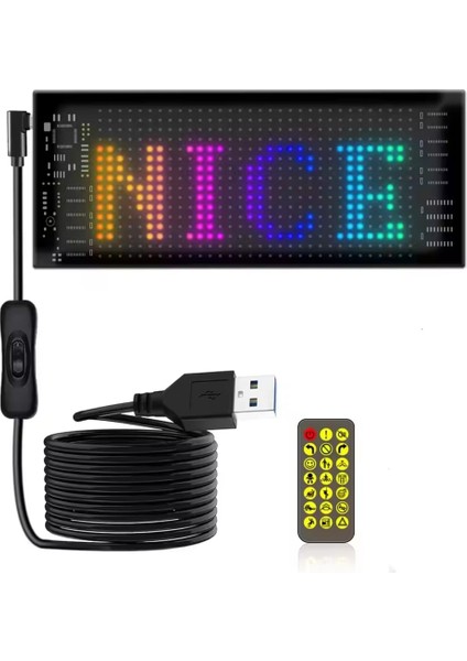 LED Esnek Tabela Araba Dükkan Mağaza LED Şerit Pano Reklam Emoji Isim Özelleştirme Uygulama Destekli