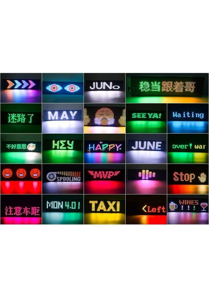LED Esnek Tabela Araba Dükkan Mağaza LED Şerit Pano Reklam Emoji Isim Özelleştirme Uygulama Destekli fırsatları