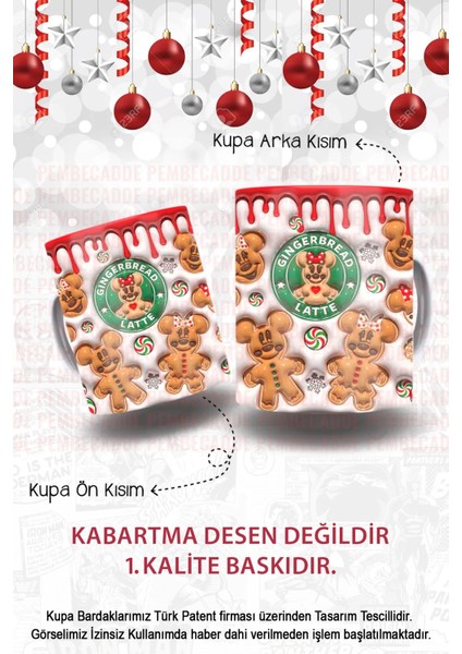 Baskı Yılbaşı Kurabiyesi Kabartma Değil Kupa Bardak Mug Yeni Yıl Hediye Marry Crismistmas