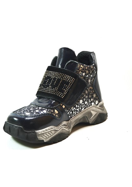 P.347 Deri Lacivert Cırtlı Ortopedik Taşlı Kız Çocuk Bot modelleri