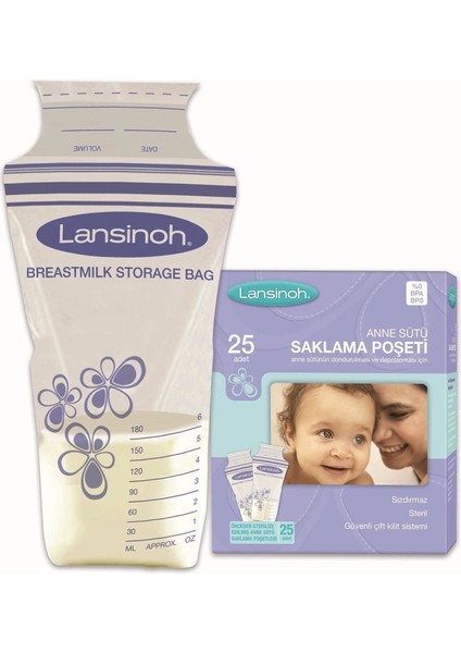 Lansinoh Anne Sütü Saklama Poşeti 25 Adet