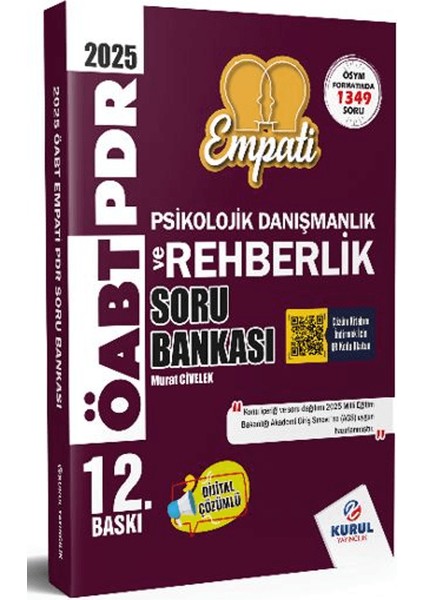 2025 Ags / Öabt Empati Psikolojik Danışmanlık ve Rehberlik Çözümlü Soru Bankası - Murat Civelek