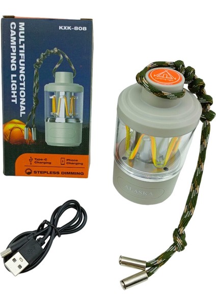 3ın1= Kamp Lambası - Fener - Powerbank USB Şarj (4767)