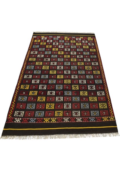 El Dokuma Başyapıt Bergama Yörük Yün Kilim 5504