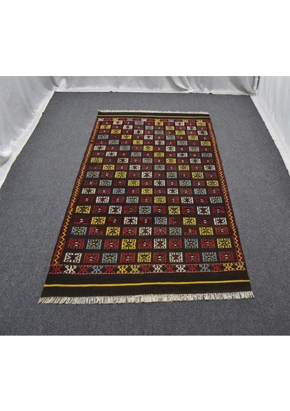 El Dokuma Başyapıt Bergama Yörük Yün Kilim 5504