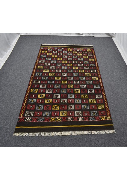 El Dokuma Başyapıt Bergama Yörük Yün Kilim 5504