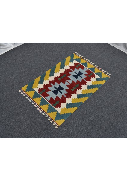 Yeni El Dokuma Benzersiz Pınarbaşı Kayseri Yün Kilim 5497
