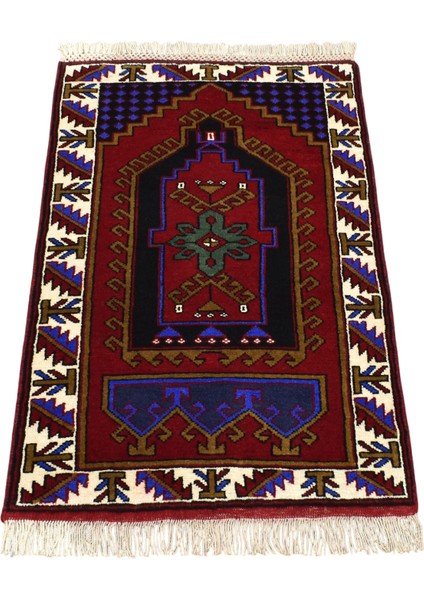 Yeni El Dokuma Mihraplı Seccade Namazlık Malatya Yün Halı 5529