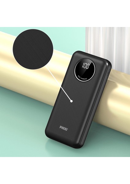 5in1 Dahili Kablolu Powerbank 6 Çıkışlı LCD Ekran 20.000MAH Taşınabilir Şarj Aleti Slım