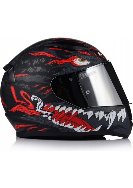 Rapıd 2 Kaıju Mat Siyah-Kırmızı Fullface Motosiklet Kaskı Gri Camlı fiyatları