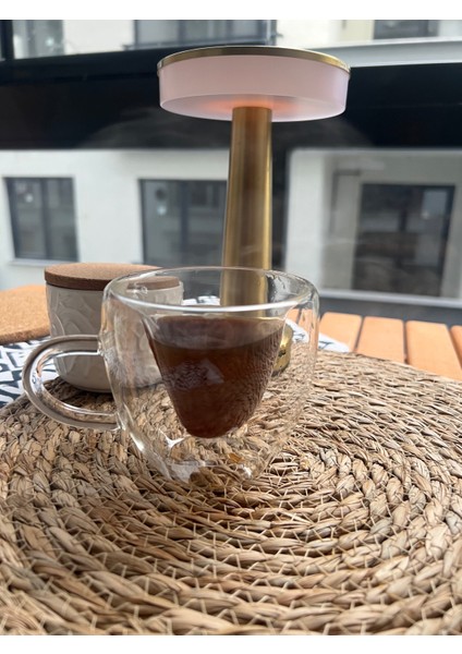 2 Adet Kalp Şekilli 250ML. Çift Cidarlı Kahve ve Çay Bardağı