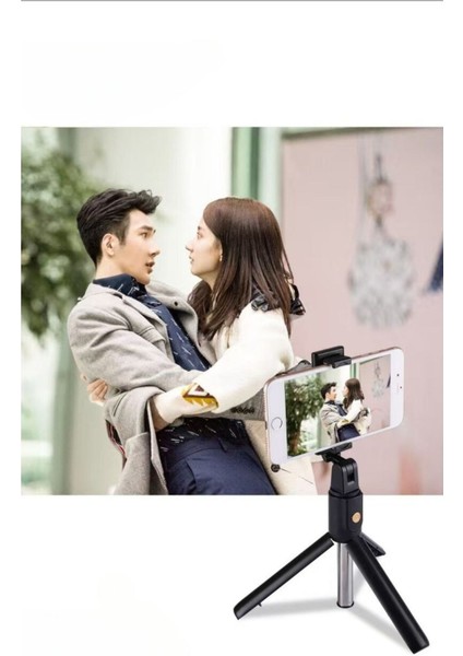 Selfie Çubuğu Tripod Siyah Kumandalı Bluetoothlu TP-1020