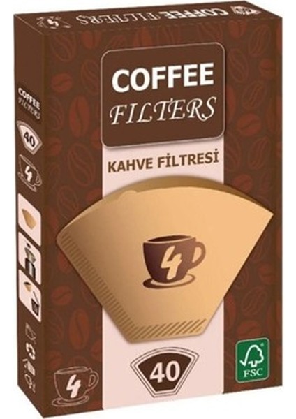 Coffee Kahve Filtresi 1x4 40lı