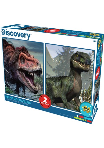 Discovery Tarbosaurus ve Velociraptor Ikili Puzzle 200 Parça 10231