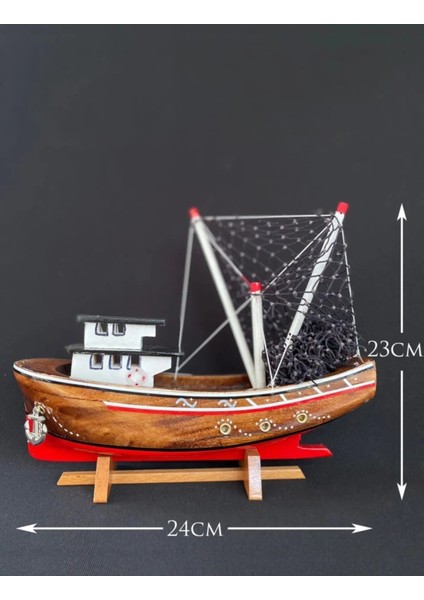 , Karadeniz Balıkçı, Ahşap Maket Gemi Model Kotra, El Yapımı Ev, Ofis Hediye ve Aksesuar, Tekne
