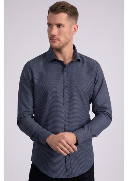 Slim Fit Dar Kesim Armürlü Erkek Gömlek fiyatları