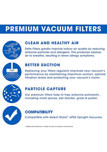 Запасные Части Пылесоса,shark LZ600, LZ601,LZ602 Apex Uplight Lift-Away Duo Temiz Elektrikli Süpürge Için 2 Takım Hepa Filtre (Yurt Dışından) modelleri