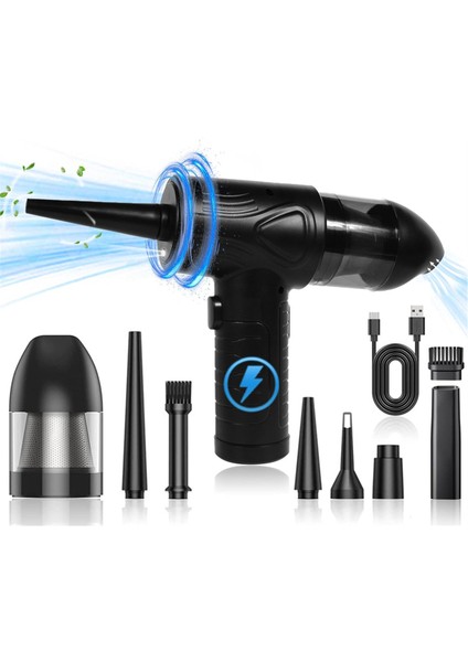 2'si 1 Arada Elektrikli Basınçlı Hava Silgi, Akülü Hava Silgi ve Vakum, Hava Silgi Üfleyici, 3 Ayarlanabilir Hız (Yurt Dışından)